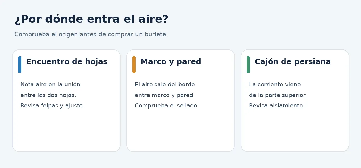 ¿Por dónde entra el aire?; Comprueba el origen antes de comprar un burlete.